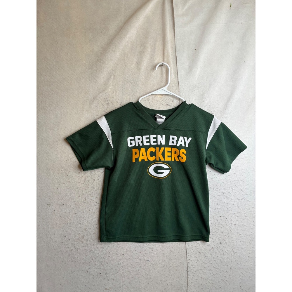 NFL Team Apparel Green Bay Packers Youth Medium 10/12 Green Mesh Jersey Shirt